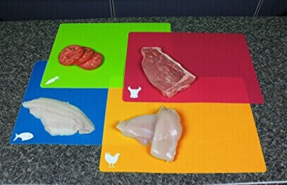 CounterArt Flexible Cutting Mat with Food Icons, Set of 4_ Cutting Boards