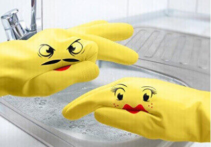 Hand-Puppet Dish Gloves_ Dishplay Washglove Pupets