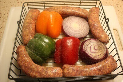 Sausage Peppers Rotisserie Basket