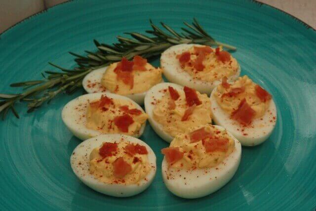 Deviled Egg with Bacon