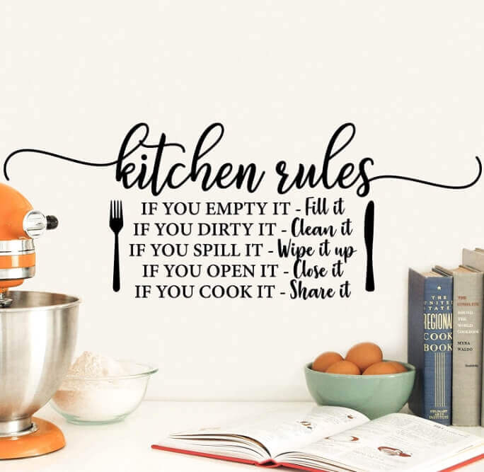 Wall Decals Kitchen Rules TWO