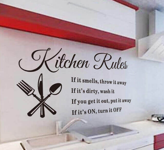 Wall Decals Kitchen Rules