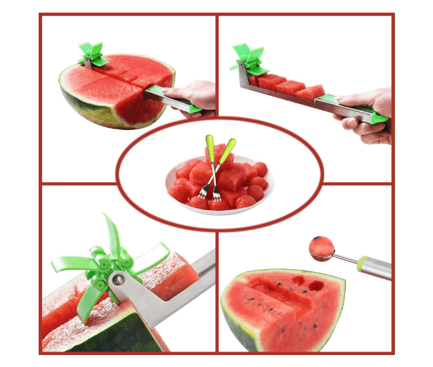 Watermelon Slicer Cutter Stainless Steel Windmill